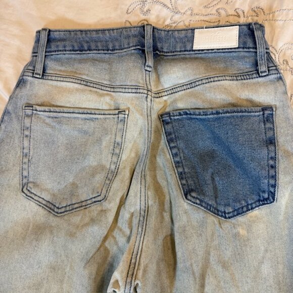 Hollister Patchwork Jeans Women's Size 3 Denim Ultra High-Rise Mom Stretch 26x31 - Picture 6 of 11